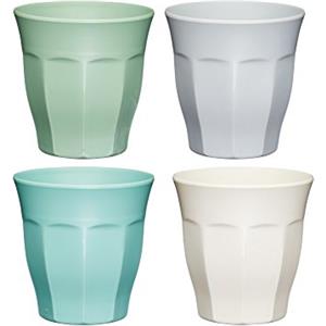 Colourworks Bicchieri di Plastica in Melamina, Set di 4 Bicchieri da Picnic, 280ml, Colore Classico