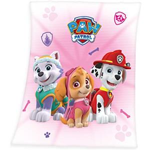 Herding Coperta Plaid, Paw Patrol, 130 x 160 cm, Poliestere, Rosa