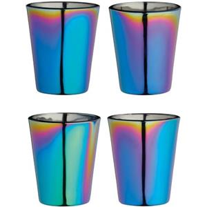 Bar Craft BarCraft Bicchierini da Liquore Iridescenti Arcobaleno Metallizzato, 50 ml, Set da 4
