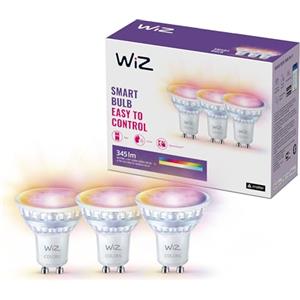 WiZ Faretto Smart LED WiFi, Luce Bianca e Colorata, GU10, 50W, Vetro, Tecnologia SpaceSense, Controllo Vocale (Alexa, Apple HomeKit, Google Home), confezione da 3