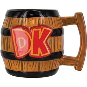 Paladone Tazza Donkey Kong a forma di barile - Prodotto ufficiale Nintendo, tazza grande 590 ml per caffè e tè, idea regalo gaming
