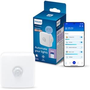 Philips Smart Lighting Sensore Movimento per Luci, Config Facile, Wireless, Installabile Ovunque, Affidabile, Automazioni, Smart Home, Illum Camera da Letto, Connected by WiZ, Batterie Incluse, 1 Pz