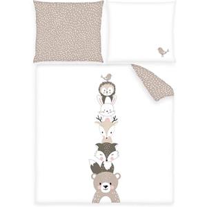 Herding babybest Biancheria da letto per culla, Woodland Crew, federa 35 x 40 cm, copripiumino 80 x 80 cm, con risvolto, 100% cotone