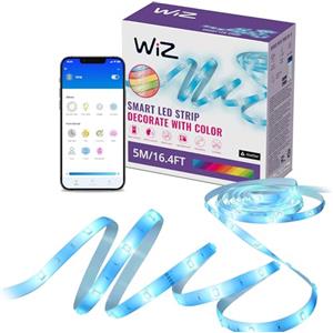 Wiz Striscia LED RGB LED - 5m tagliabile, 16 milioni di colori, modalità di luce preimpostate, connessione al Wi-Fi, controllo vocale/app, funziona con Google Home, Alexa e HomeKit