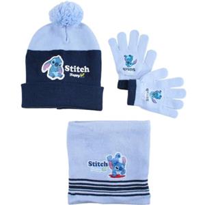 Disney Lilo & Stitch, Cappello + Guanti + Sciarpa, Bambino, Elastico (da 1 a 12 anni), Morbido, Carino, Caldo, Cappelli, Ragazza, Ragazzo, Modello DIS LIS 5238D096 S1-TU