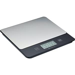 Master Class MasterClass Bilancia da cucina digitale per liquidi e secchi in confezione regalo, rettangolare, capacità 5 kg / 5 L, argento/nero