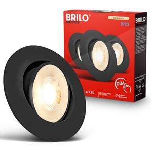 Briloner Set di 3 faretti LED da incasso 230 V, dimmerabili, orientabili