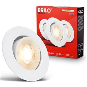 Briloner Set di 3 faretti LED da incasso 230 V, orientabili, design sottile