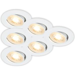 Briloner - Set di 6 Faretti LED da Incasso 230V, Orientabili, Bianco