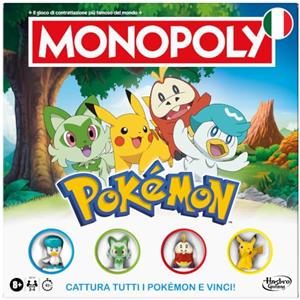Hasbro Gaming Monopoly Pokémon Edition, gioco da tavolo, giochi per bambini e bambine appassionati di Pokémon dagli 8 anni in su, giochi per famiglie - Versione Italiana