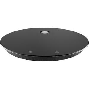 Alessi Plissé MDL16 B - Bilancia da Cucina Digitale di Design con Supporto a Muro, in Vetro Temprato e Resina Termoplastica, Batteria Ricaricabile con Porta USB-C, Nero