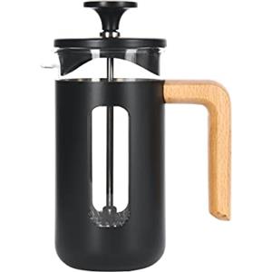 La Cafetière Pisa Caffettiera in acciaio inox, tre tazze, nera, in confezione regalo, 35 ml
