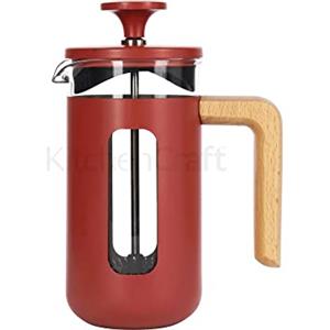 La Cafetière Pisa Caffettiera in acciaio inox, tre tazze, rossa, in confezione regalo