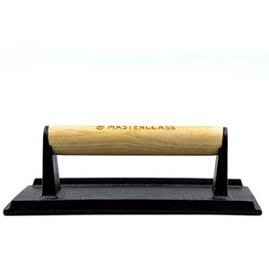 Master Class MasterClass Pressa per griglia in ghisa, peso per bistecche con manico in legno, pressa per hamburger, accessorio per padelle e barbecue, 21cm