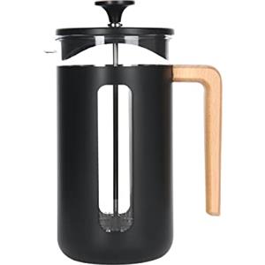 La Cafetière Pisa Caffettiera in acciaio inox, otto tazze, nero, confezione regalo