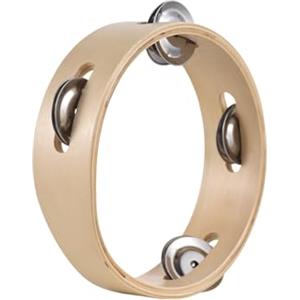 Generic Hanzete - Tamburello da 15,2 cm per adulti, piacevole suono sonoro a manovella, in legno, colore naturale, strumenti a percussione per casa, scuola, feste, forniture per feste a fila singola