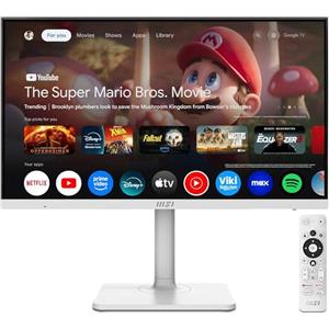 msi Modern MD272UPSW Monitor Smart Google TV 27" 4K UHD - Google Assistant, Dolby Audio, Wireless Display, Multi Control - WiFi 5, Bluetooth 5.0, LAN, HDMI 2.0b, DP 1.4a, Type-C 65W PD, USB-A, KVM