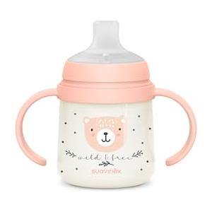 Suavinex Bicchiere Apprendimento Bambino, +6 Mesi, W&Free Rosa