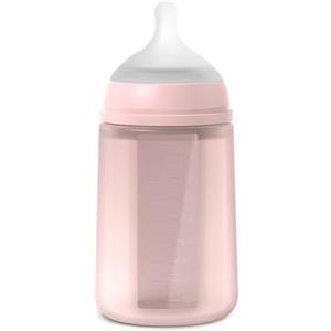 Suavinex, Biberon Colour Essence, 240 ml, Flusso M, 3+ Mesi, Acqua di Rose