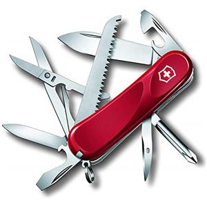 Victorinox, coltellino svizzero Evolution 18 (15 funzioni, presa ergonomica, lama, lima per metalli), rosso