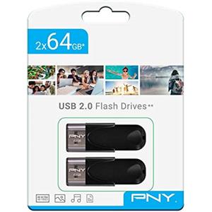 PNY Attaché 4 64GB Pack 4 Chiavetta USB USB 2.0 Nero