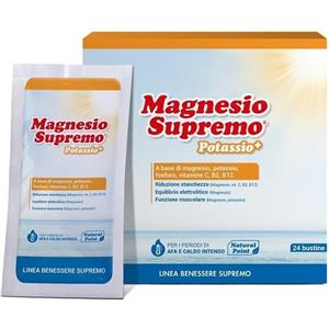 NATURAL POINT SRL Magnesio Supremo Potassio - Integratore alimentare per la riduzione di stanchezza e affaticamento, in caso di caldo, afa e attività fisica - Formato 24 buste