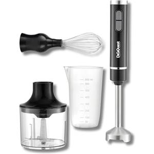 DIGIQUEST Frullatore Ad Immersione Multiuso 3 in 1 Handy 400 Full - Lame e braccio smontabile, Acciaio Inox, Impugnatura Ergonomica, Ciotola e Bicchiere inclusi nella confezione (3in1 ACCIAIO)