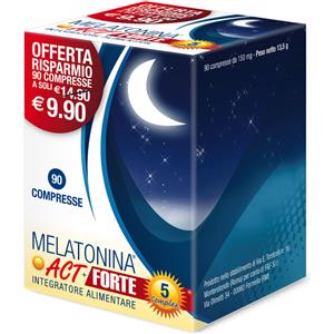 F&F Srl Melatonina ACT+ Forte 5 Complex 90 Compresse - Integratore per il Sonno