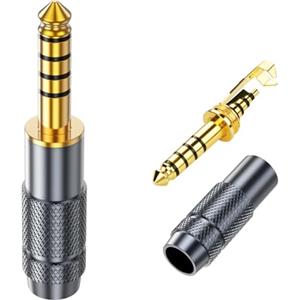 SinLoon Spina di riparazione bilanciata da 4,4 mm, 5 poli, jack audio stereo da 4,4 mm, connettore per cuffie, amplificatori, apparecchiature audio, confezione da 2