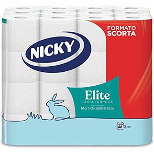 Nicky Elite, 48 Rotoli di Carta Igienica a 3 Veli