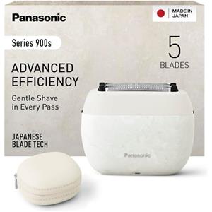 Panasonic ES-PV6B-W803 Serie 900s Shaver, Rasoio Elettrico da Uomo Wet & Dry a 5 Lame, Sensore Barba Reattivo, USB-C, Custodia, NAGORI® Bianco Marmo