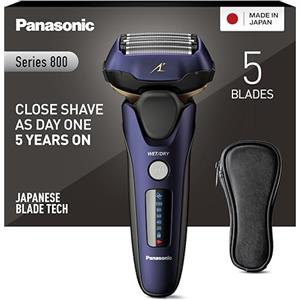 Panasonic Series 800 ES-LV67 Rasoio Wet and Dry, 5 Lame Su Testina Multidirezionale, Motore Lineare Ad Alta Velocità, Rasatura Precisa E Profonda, Tagliabasette A Scomparsa, Viola