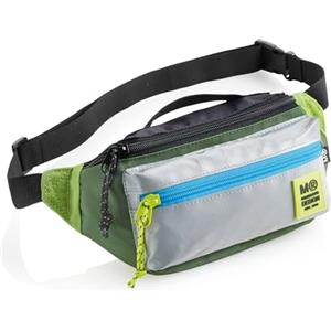Miquelrius - Marsupio a due scomparti, chiusure Cerniere in plastica resistente, maniglie in metallo, nastro regolabile, chiusura a scatto, 220 x 110 x 30 mm, Rider Green, multicolore, 220 x 110 x 30