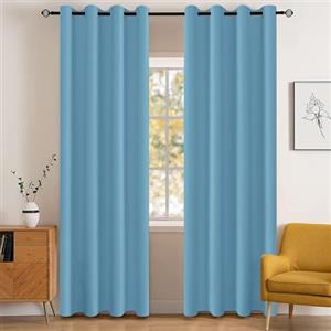 YSTELLAA Tende Oscuranti Per Interni 2 Pezzi, 117×137CM, Blu Chiaro | Tende Termiche Isolanti Con Anelli, Moderne, Fonoassorbenti, Per Soggiorno, Camera Da Letto