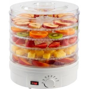 Baroni Home Essiccatore Alimentare 5 Livelli, Temperatura Regolabile 35-70°C, Circolazione dell'Aria a 360°, Essiccatore per Frutta, Verdura, Spezie, Carne e Pesce, 28x28x32 cm