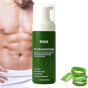 Generic Crema depilatoria da uomo, crema depilatoria delicata per zone intime, 1 | Crema depilatoria ad azione rapida con aloe vera naturale, per viso, corpo, petto e ascelle, indolore e non appiccicosa