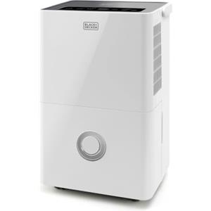 BLACK+DECKER - Deumidificatore e purificatore d'aria BXDH20E + 20 L/giorno | HEPA13 | Asciugatura biancheria | 2 velocità | 400W | Serbatoio 4 L | Programmabile 24h | Ruote | 40 m² | Bianco