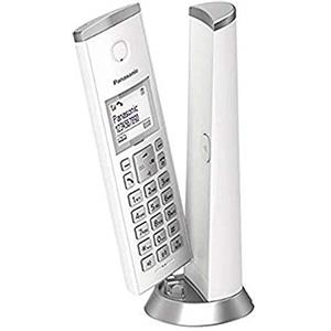 Panasonic KX-TGK210JTW Telefono Cordless, Sistema DECT, Schermo LCD 1.5" a Retroilluminazione Bianca, Suoneria Polifonica, Blocco Chiamate Indesiderate, Bianco