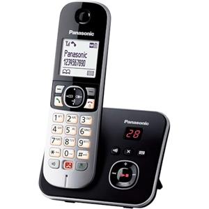 Panasonic KX-TG6861JTB Telefono Cordless Digitale con Segreteria Telefonica Digitale, Unità Base e Ricevitore Singolo, ID Chiamante, Blocco Chiamate, Blocco Chiamate Automatiche, Display LCD, Nero