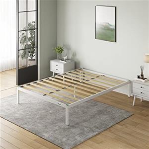 Novilla Rete Letto Matrimoniale 180x200, Struttura Letto a Doghe in Legno, Spazio di Archiviazione Sotto al Letto, Facile da Montare, Adatto per Molti Tipi di Letti e Materassi, Bianco