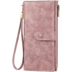 SENDEFN Portafoglio Donna Grande Portamonete con RFID Blocco Elegante Portafogli in Pelle con 12 Scomparti per Carte