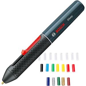 Bosch Gluey Penna Incollatrice A Caldo A Batteria, Con 20 Stick Di Colla, In Scatola Di Cartone, Colore Grigio