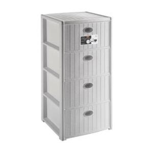 Stefanplast Cassettiera Elegance 4 cassetti 80x39x37 cm Stone Grey di Stefanplast