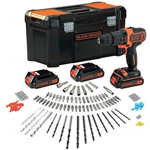 BLACK+DECKER BDCHD181B3A Trapano a pistola Foratura, Trapano a percussione, Svitatore 2,5 cm, 1 cm, 40 Nm