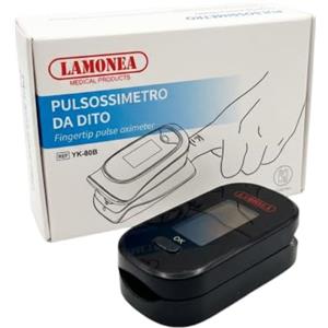 LAMONEA Pulsossimetro Digitale da Dito Lamonea YK-80B - Saturimetro Professionale - Misuratore Ossigeno Sangue SpO2 e Frequenza Cardiaca - Display OLED - Dispositivo Medico Portatile (Pulsossimetro) YK-80B