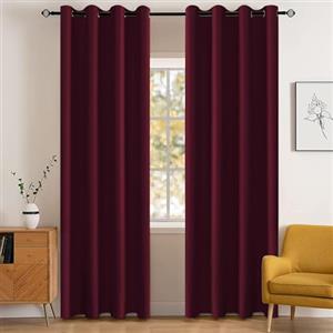 YSTELLAA Tende Oscuranti Per Interni 2 Pezzi, 140×145CM, Bordeaux | Tende Termiche Isolanti Con Anelli, Moderne, Fonoassorbenti, Per Soggiorno, Camera Da Letto
