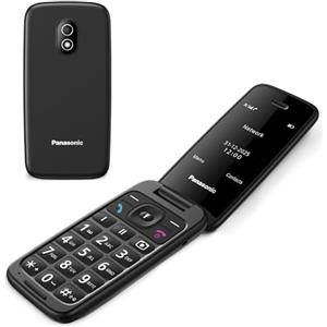 Panasonic KX-TU410 Telefono Cellulare 4G a Conchiglia 2,4 Pollici, Tasto SOS, Bluetooth 5.0, HAC, Vivavoce, IP44, Nero