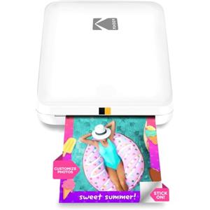 KODAK Step Slim Stampante Fotografica Istantanea per Smartphone - Stampante Mobile Wireless Portatile, Elegante e a Colori - Foto Zink 2x3 (5,1x7,5 cm) con Retro Adesivo, Bianco