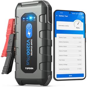 TOPDON V2200Plus Booster Avviamento Auto&Tester per Batteria in 1