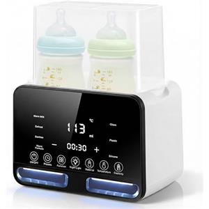 Carehabi Scaldabiberon per 2 Biberon, Bianco - Scaldabiberon 4-in-1 con Sterilizzatore e Regolazione della Temperatura, Scaldapappa per Riscaldare e Scongelare Alimenti